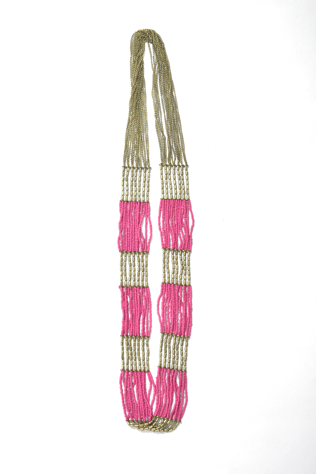 Buy Pink Embellished Layered Bead Necklace by Posh by Rathore Online at Aza  Fashions.